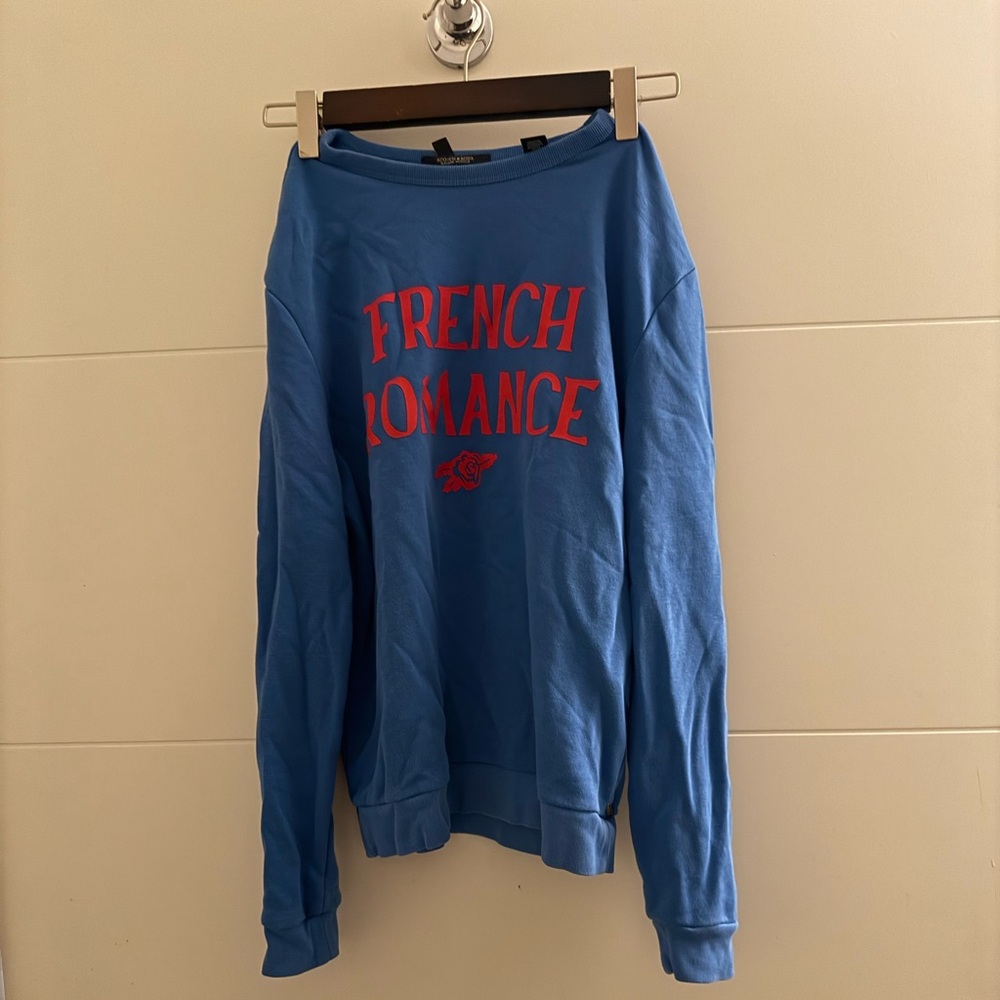 Scotch & Soda Blue Sweatshirt with Red Print